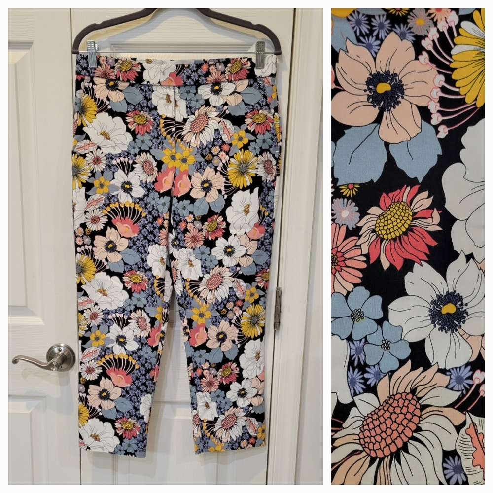 Jules & Leopold Floral Pull-on ankle pant
